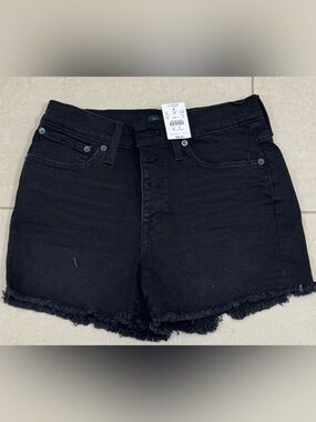 J. Crew High Rise Jean Shorts with Distressed Hem